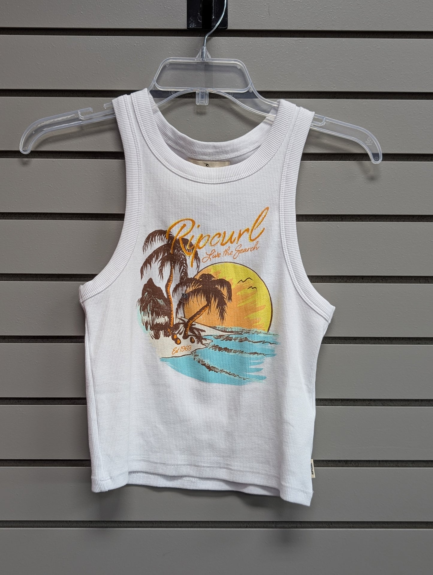 Women's Women Size XS White Rip Curl Tropical Halter Tank Shirt