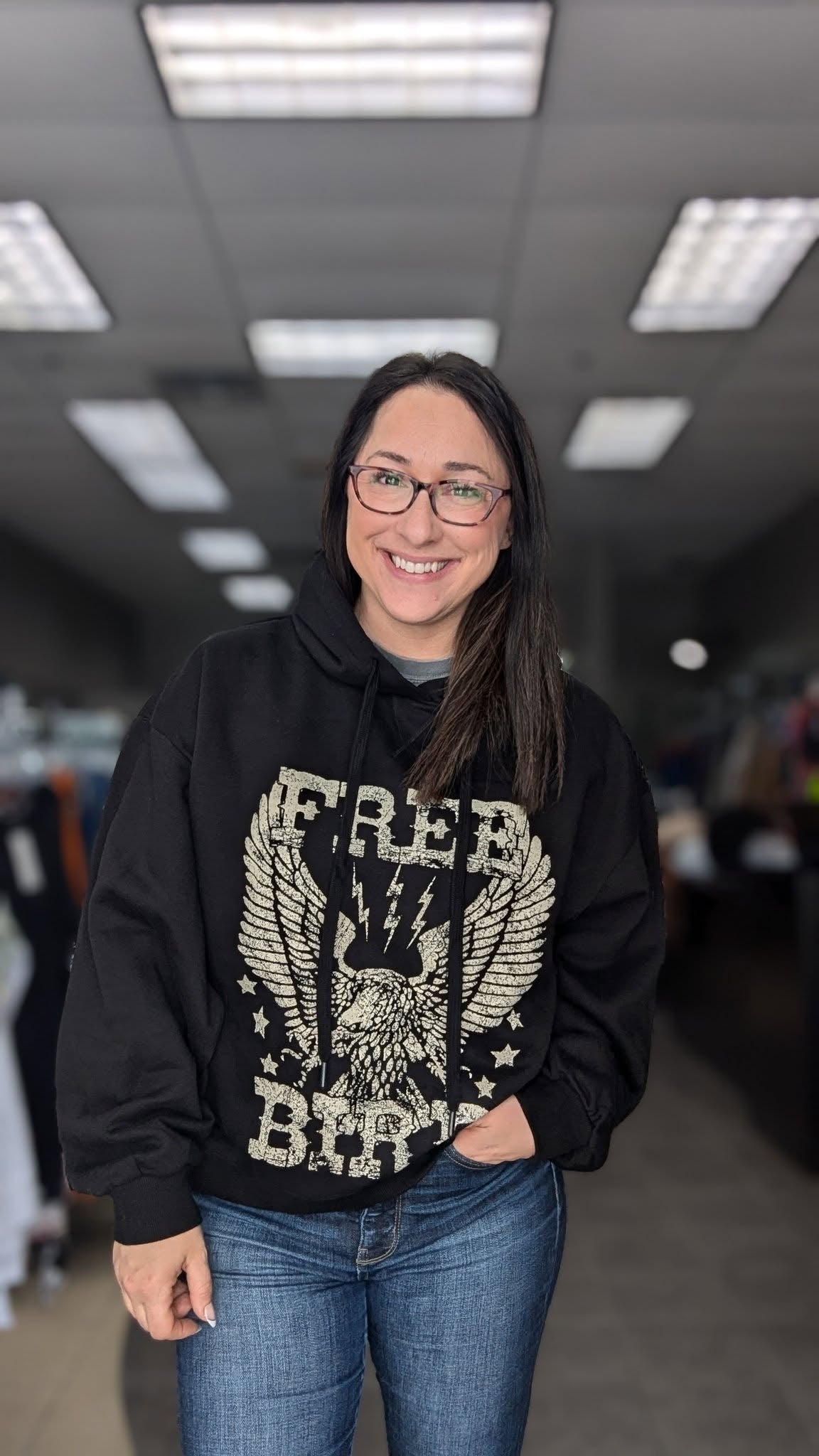 Free Bird Vintage Graphic Fleece Hoodie