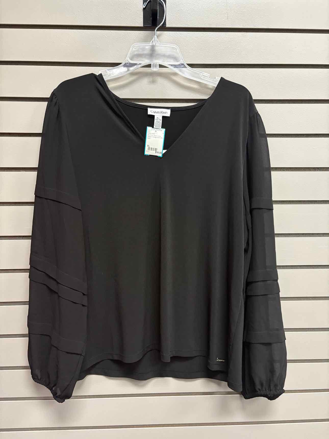 Women's Women Size XL Black Calvin Klein Long Sleeve Shirt