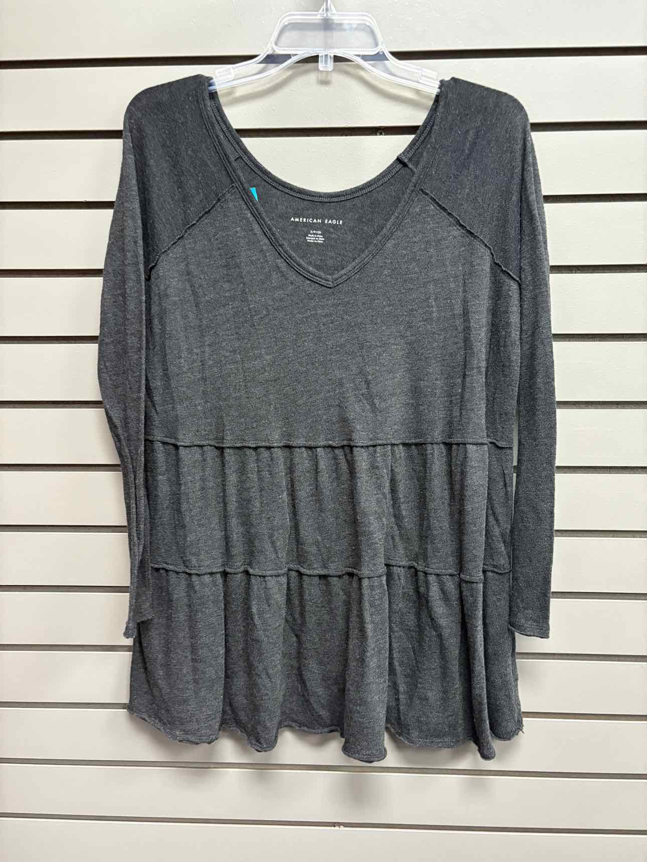 Women's Women Size S Charcoal American Eagle Long Sleeve Shirt