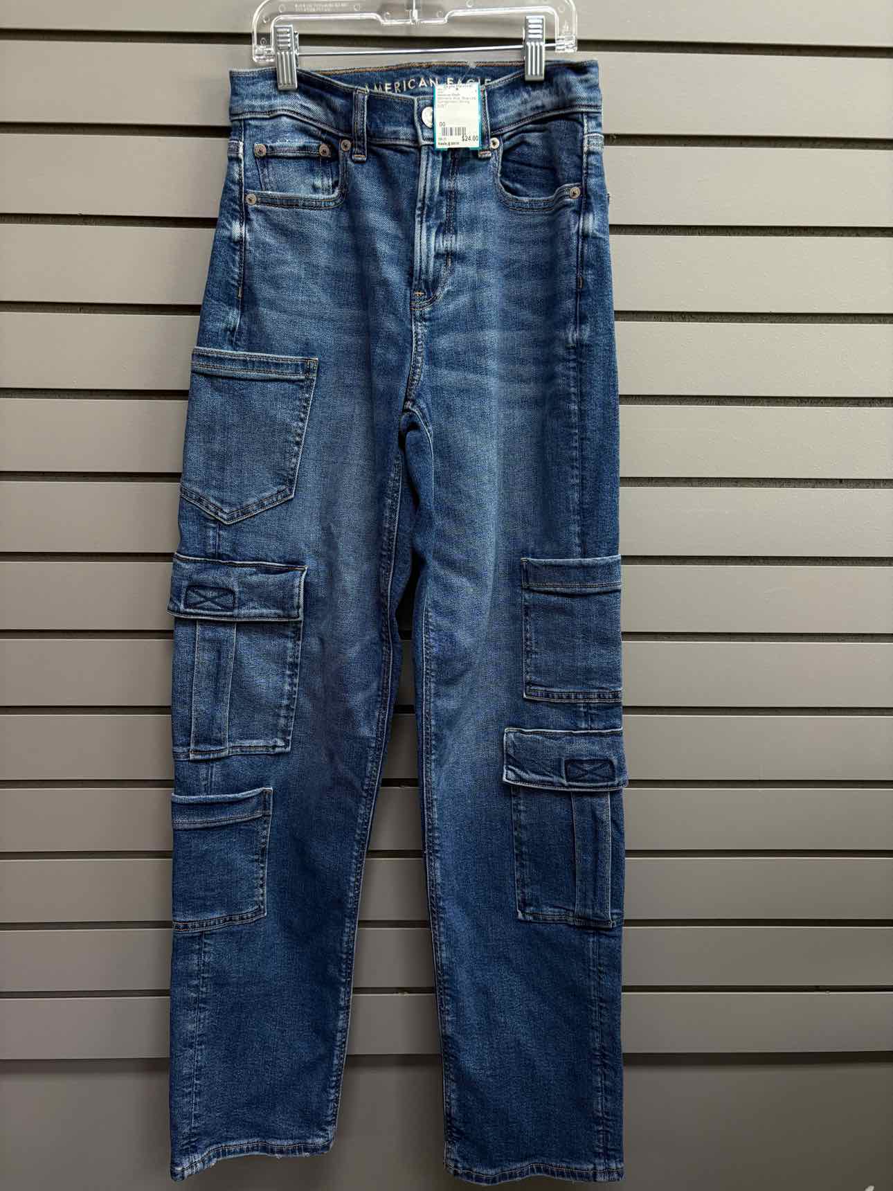 Women's Waist Size 00 American Eagle Blue Wide Leg Jean