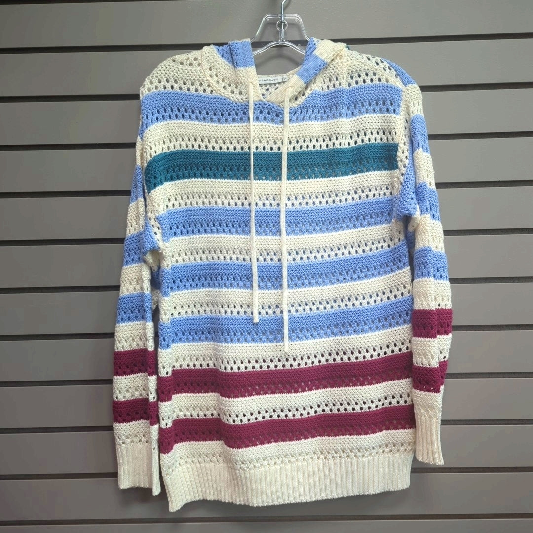 Open Knit Hooded Sweater