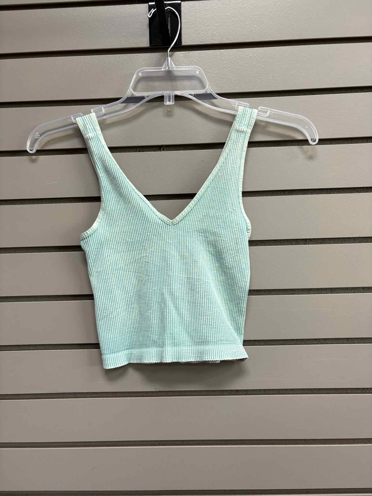 Women's Women Size XS Turq/Teal Nikibiki Ribbed V-Neck Tank Shirt