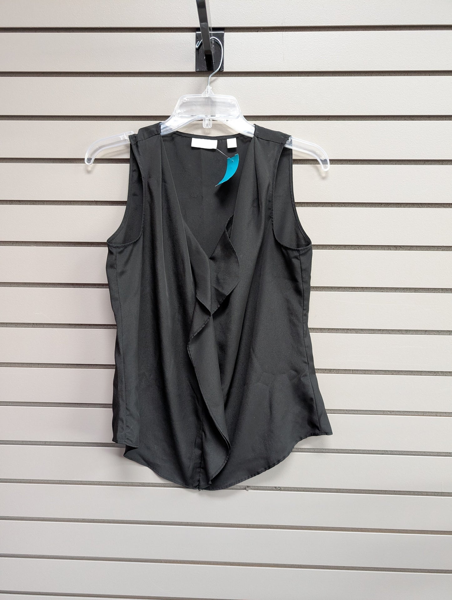 Women's Women Size S Black New York & Company Silk V-Neck Tank Blouse