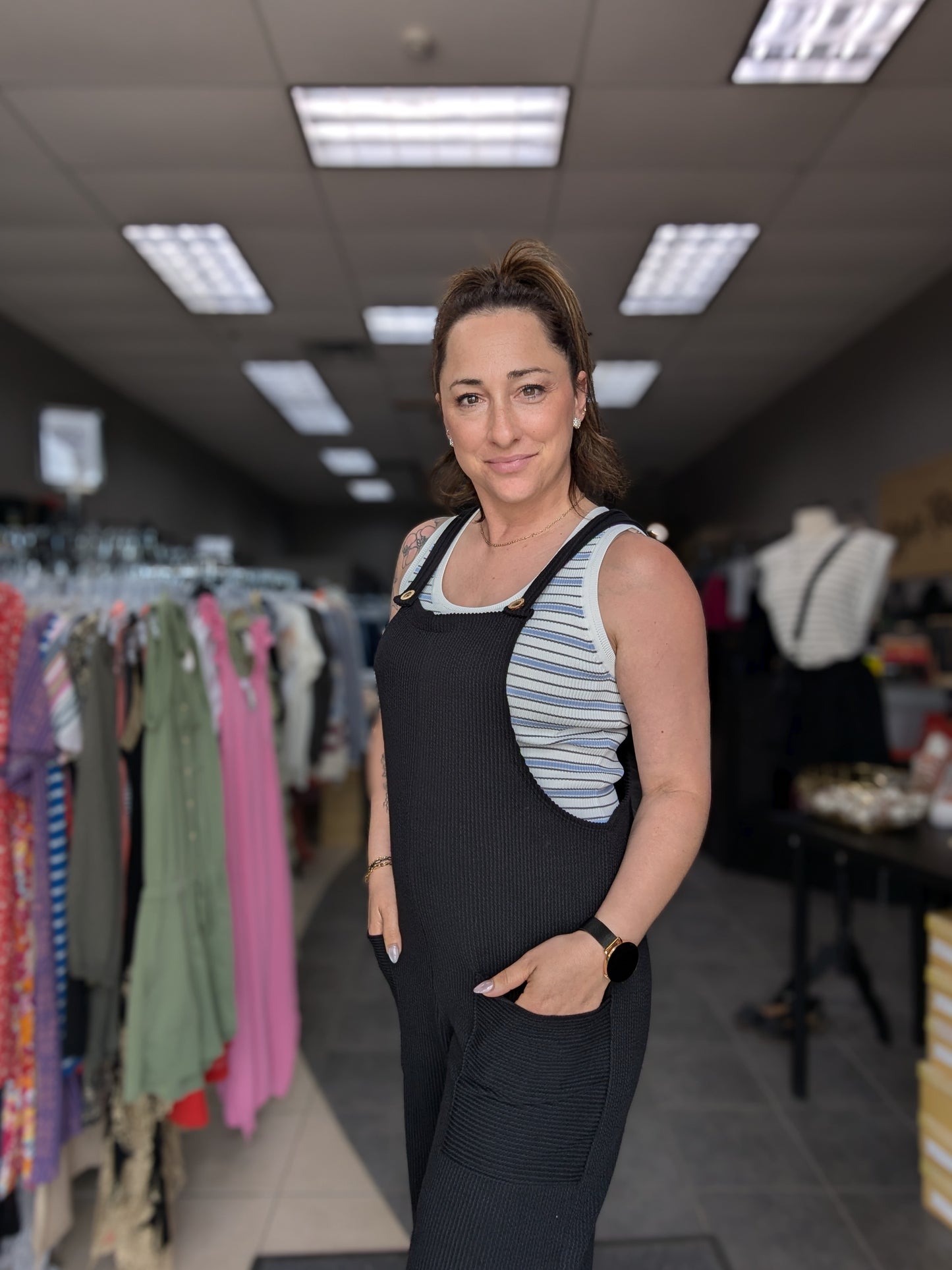 Plus Sleeveless Ribbed Jumpsuit