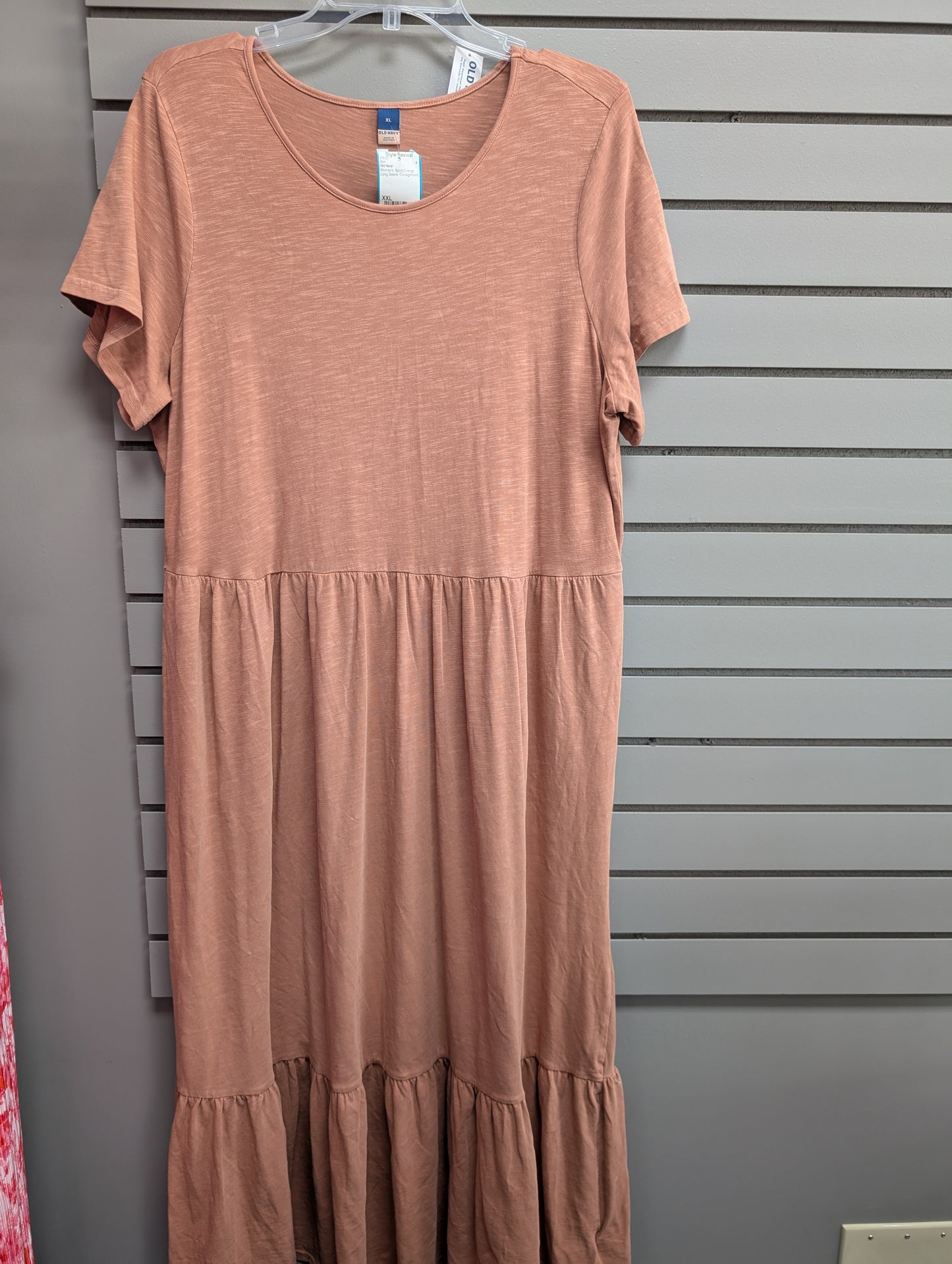 Women's Size XL Rust Old Navy Short Sleeve Maxi Dress