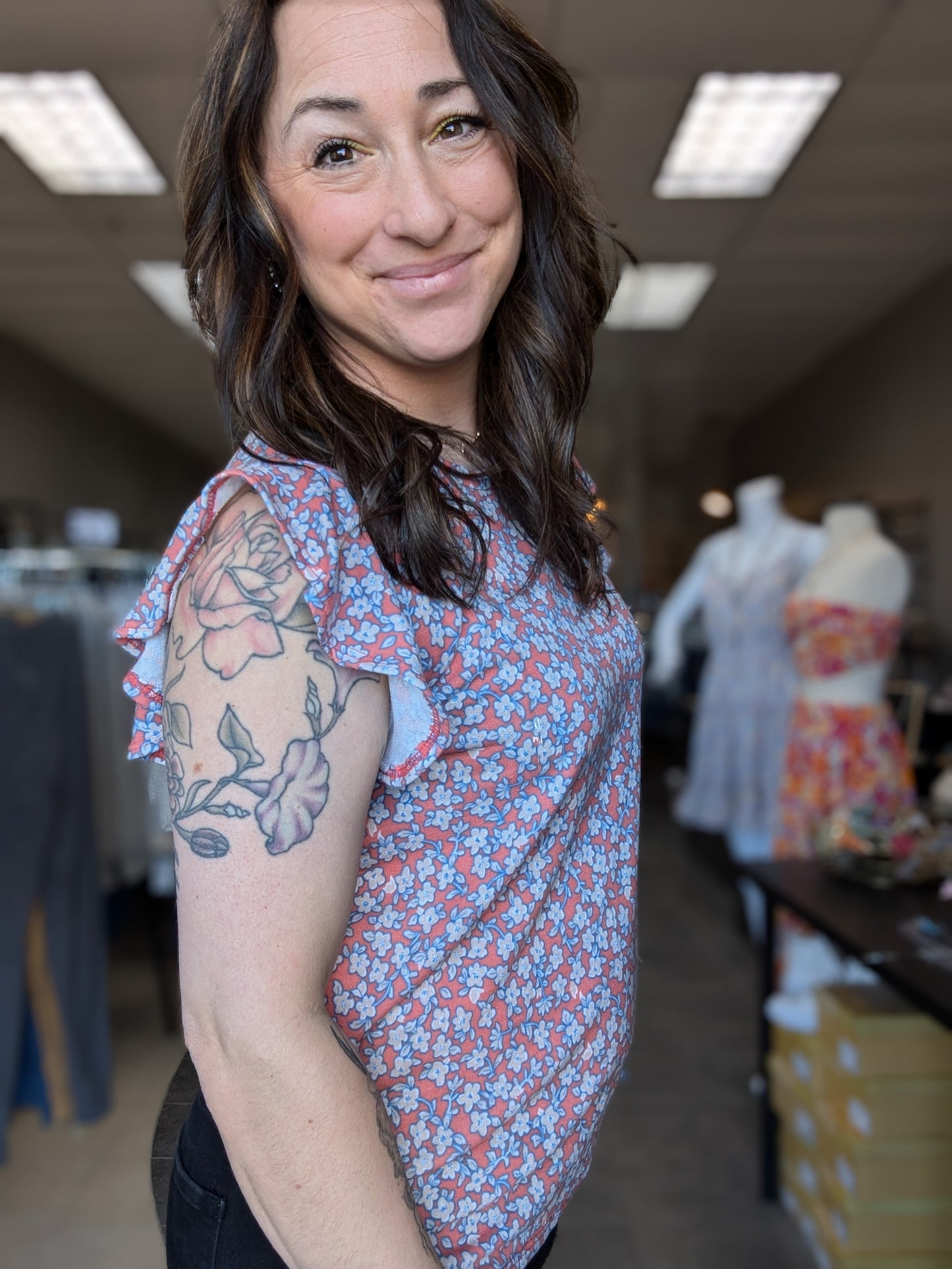 Sleeveless Floral Top