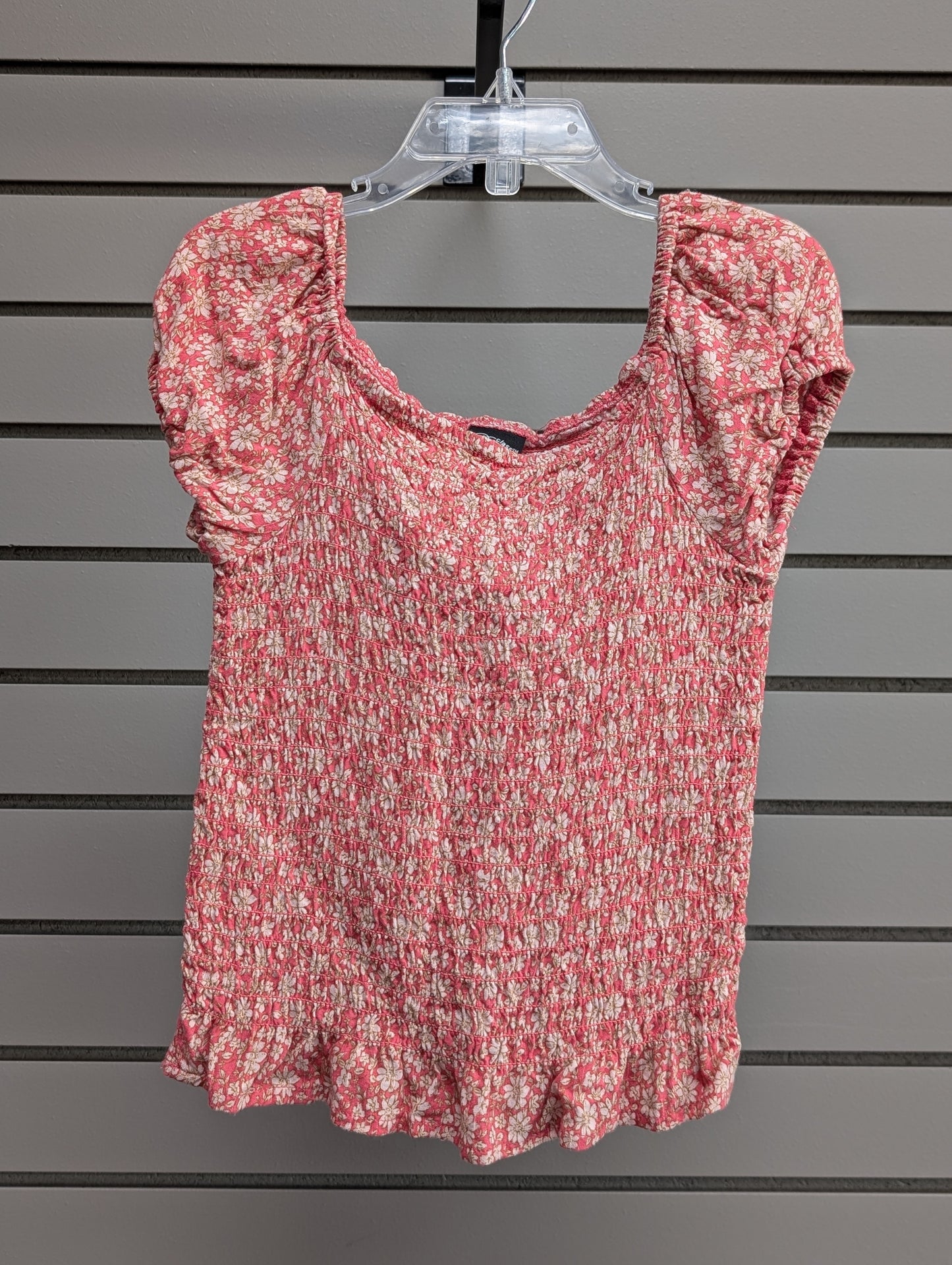 Girl's Child Size 6 art class Pink Floral Short Sleeve Shirt