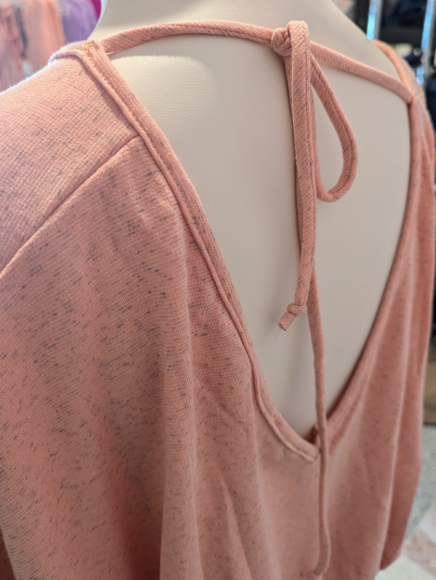 Plus Blush Knit Tie-Back Romper