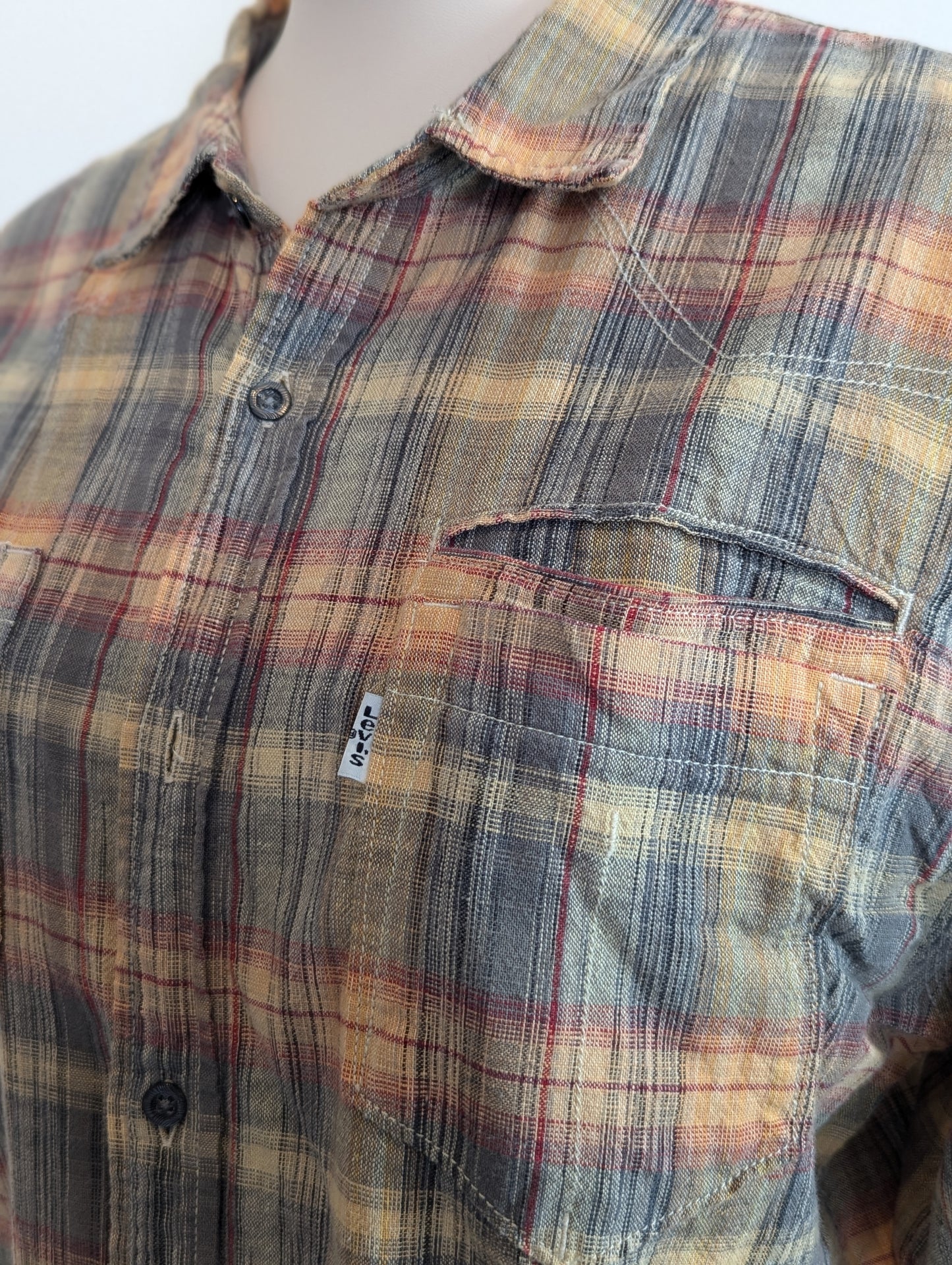 Unisex L Multi-Color Levis Checkered Long Sleeve Shirt