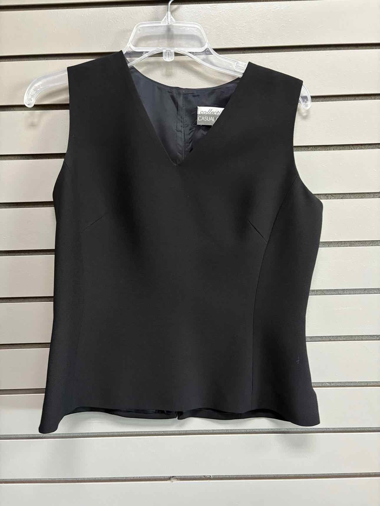 Women's Women Size 8 Black Casual Corner V-Neck Tank Shirt