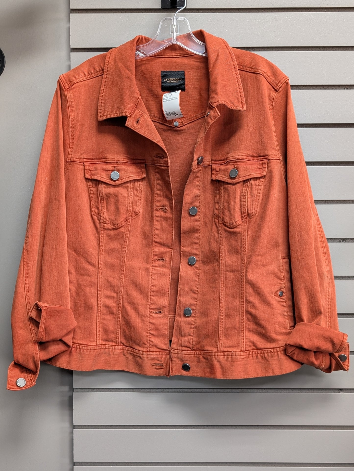 Women's Women Size XL Liverpool Burnt Orange Jean Jacket