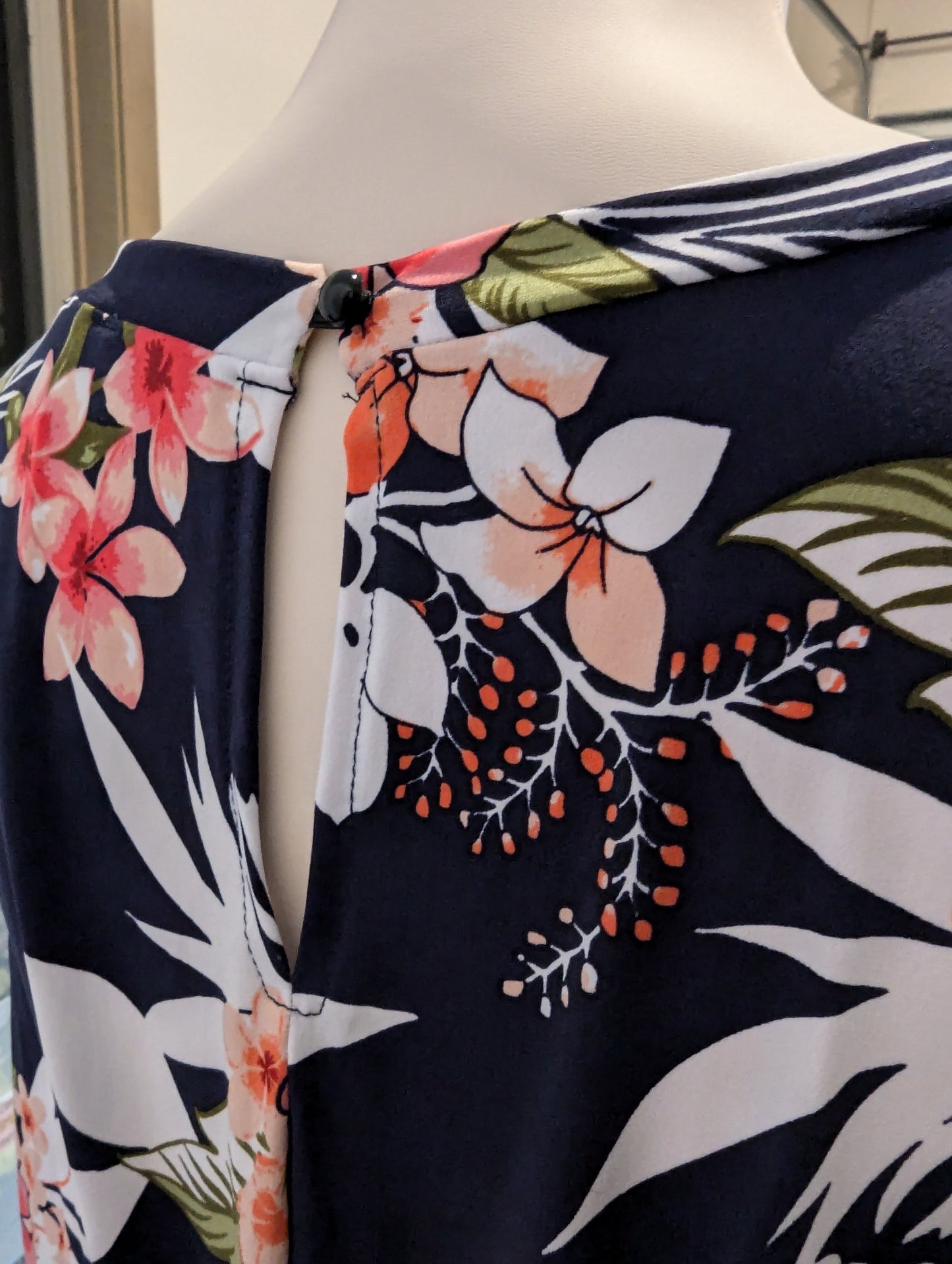 Plus Navy Tropical Floral Romper