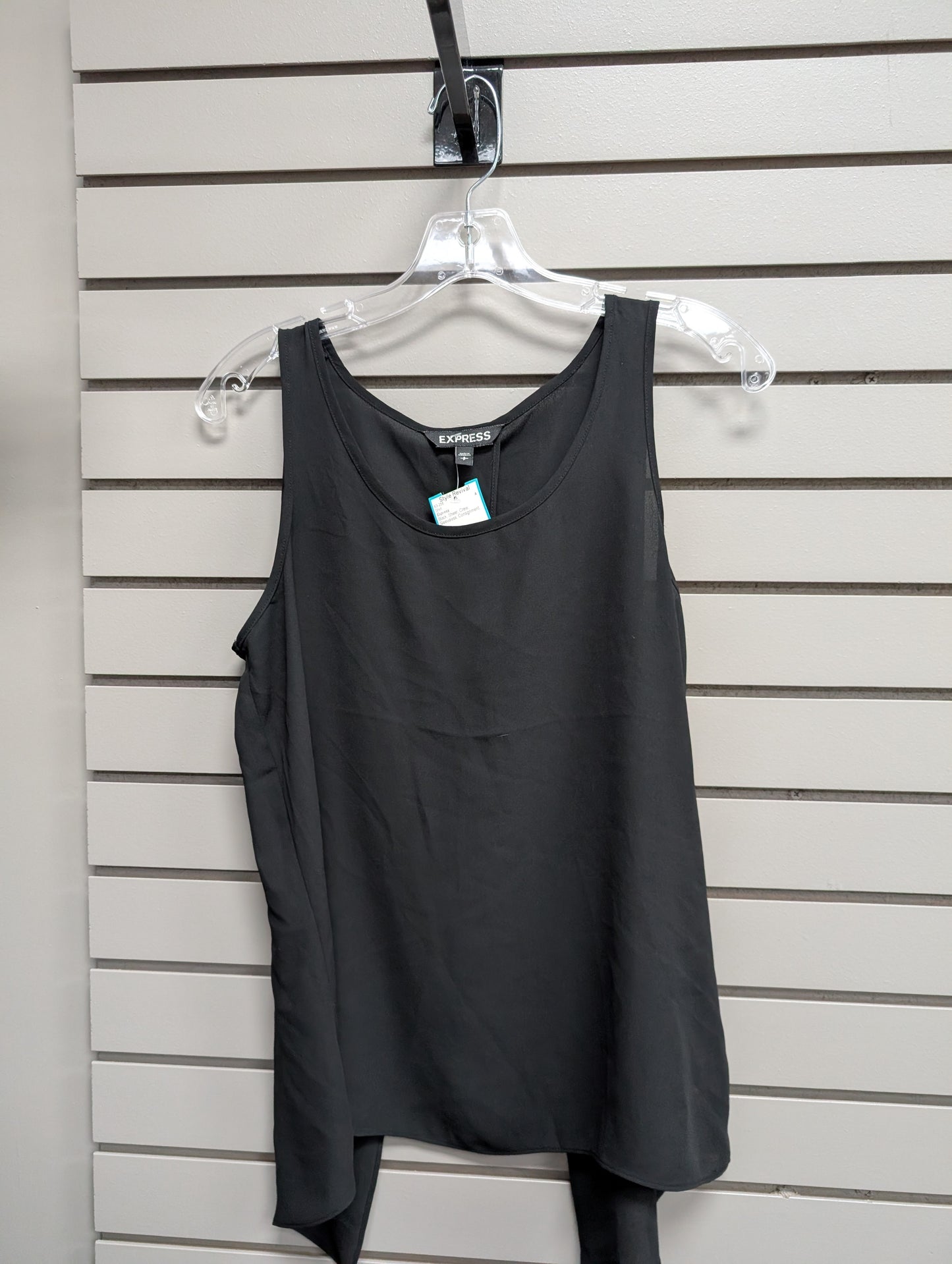 Women Size S Black Express Sheer Crew Sleeveless Shirt