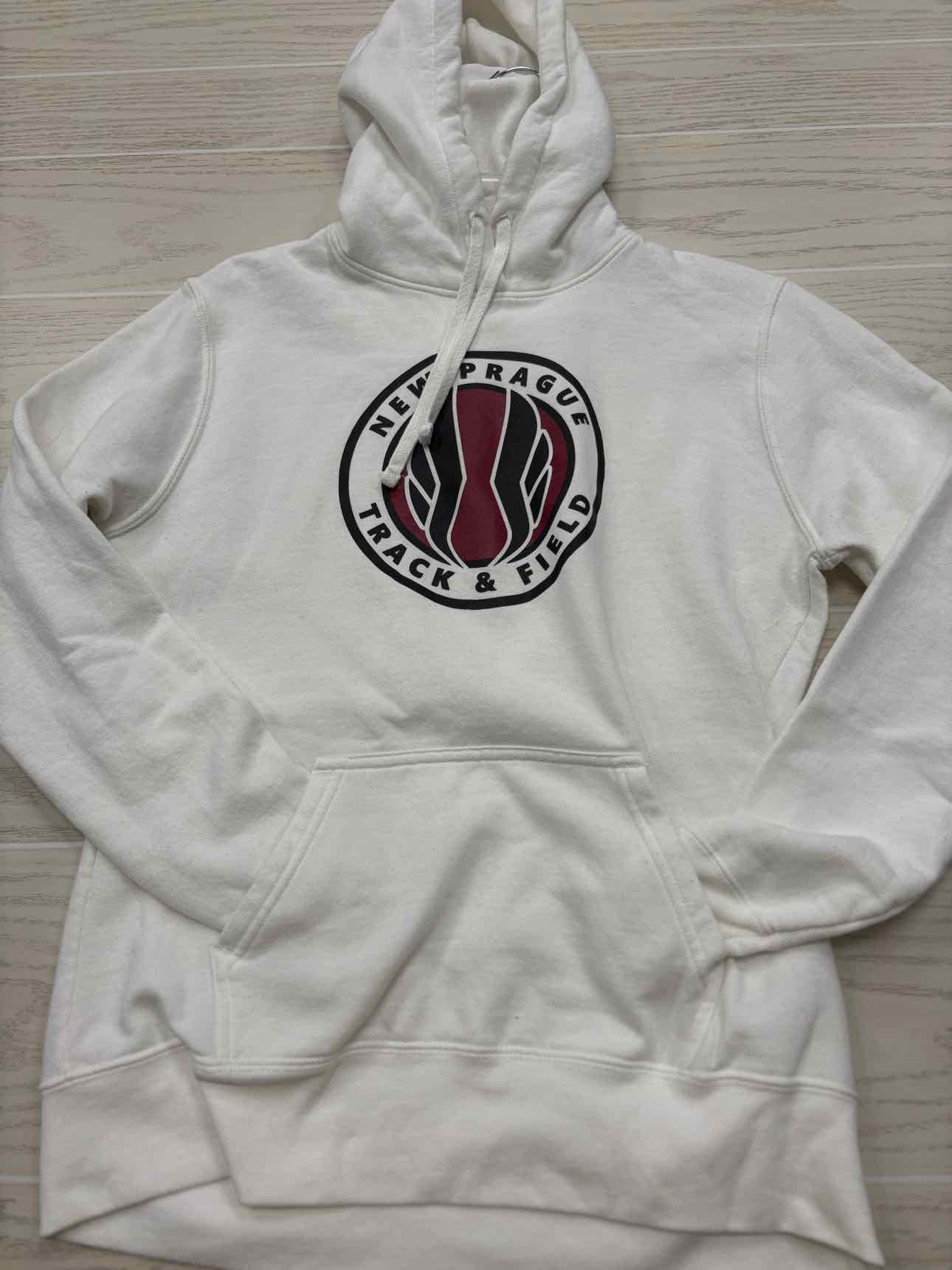 Women's Women Size M White Port & Company New Prague Hooded Sweatshirt