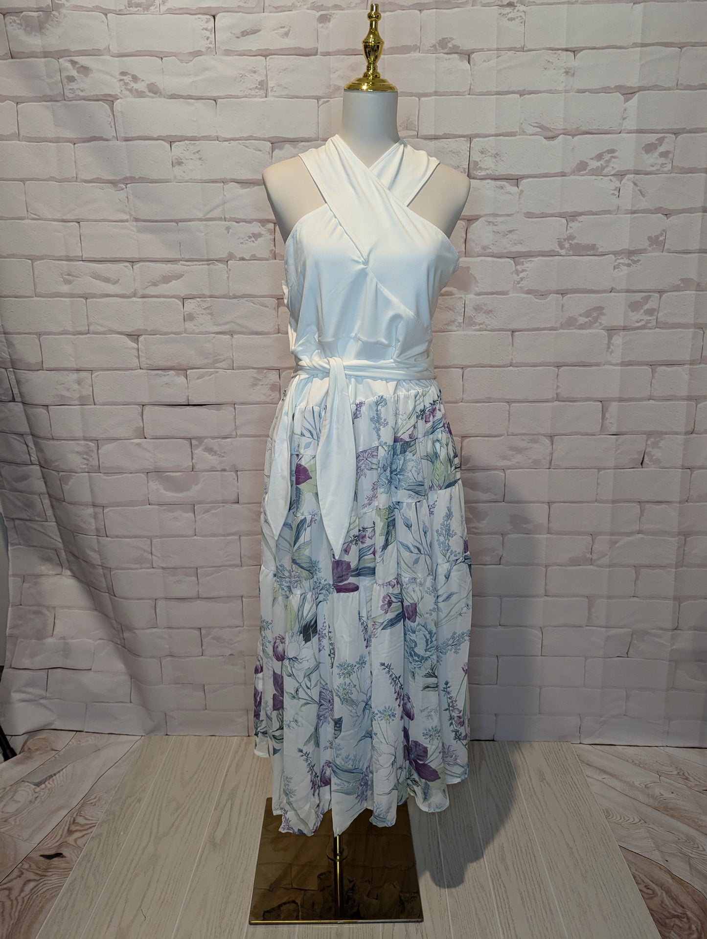 Plus Floral Tiered Wrap Dress