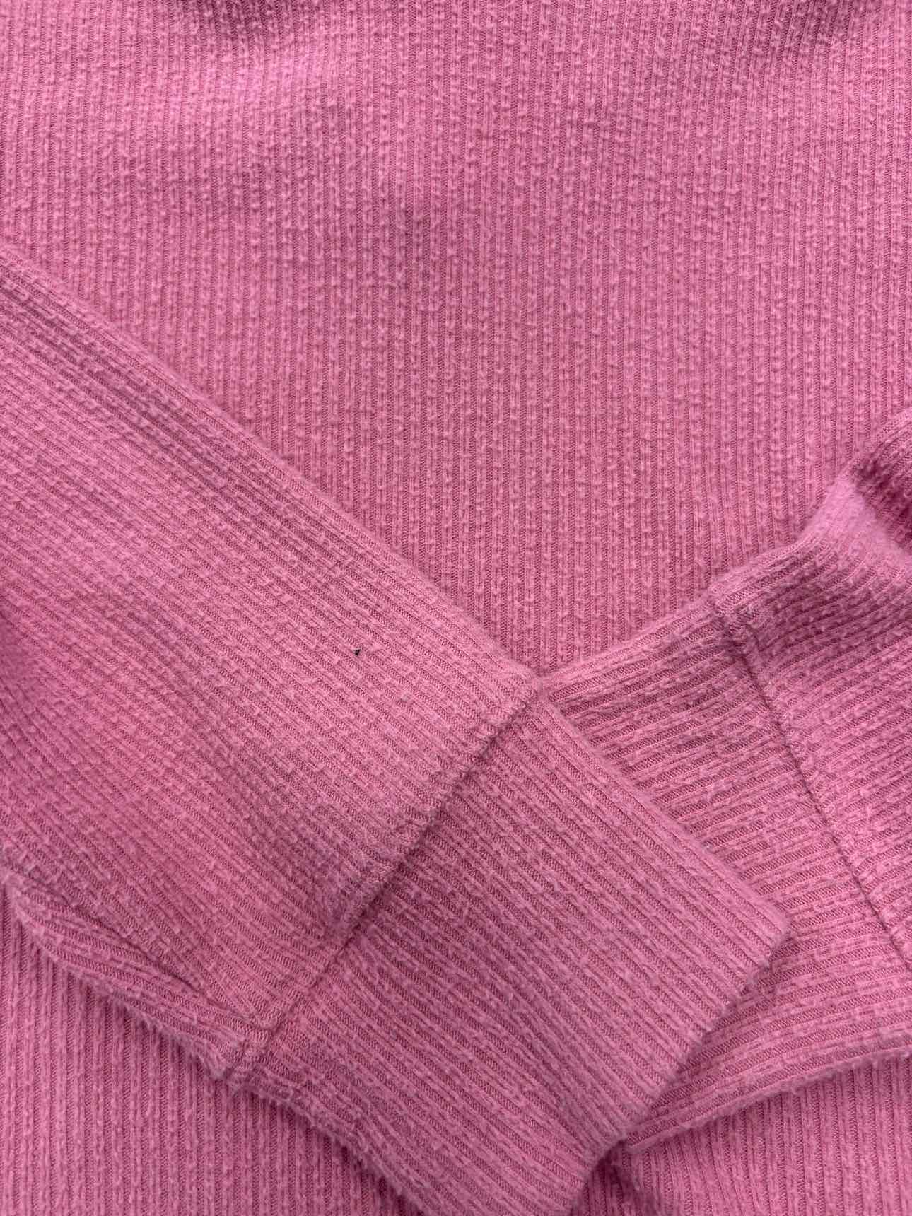 Girl's Child Size 10/12 Old Navy Pink Ribbed Hooded Long Sleeve Shirt