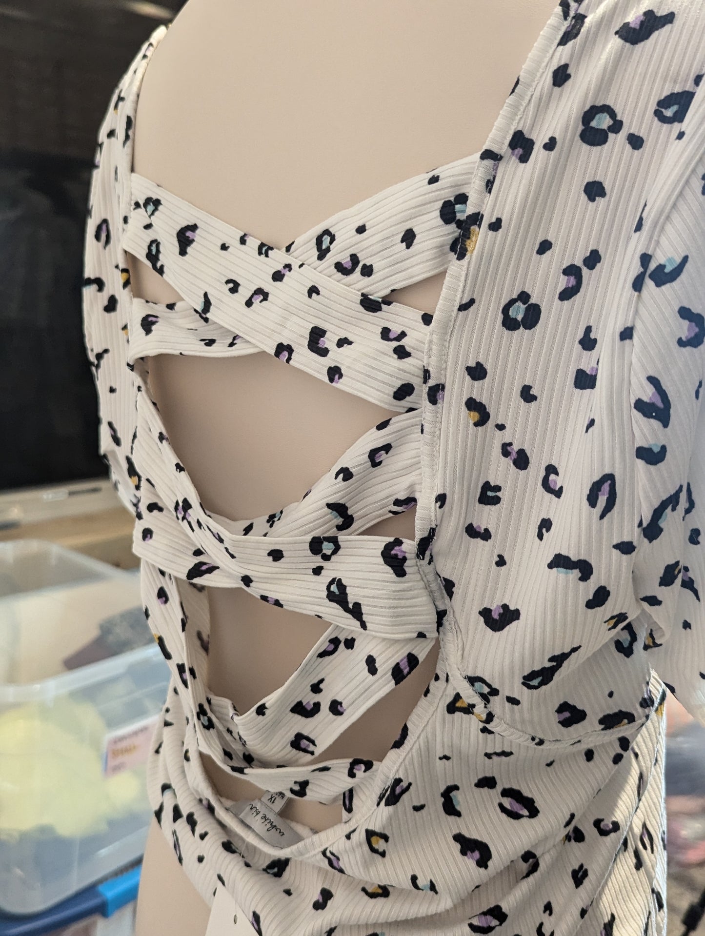 Plus Leopard Back Twist Tee