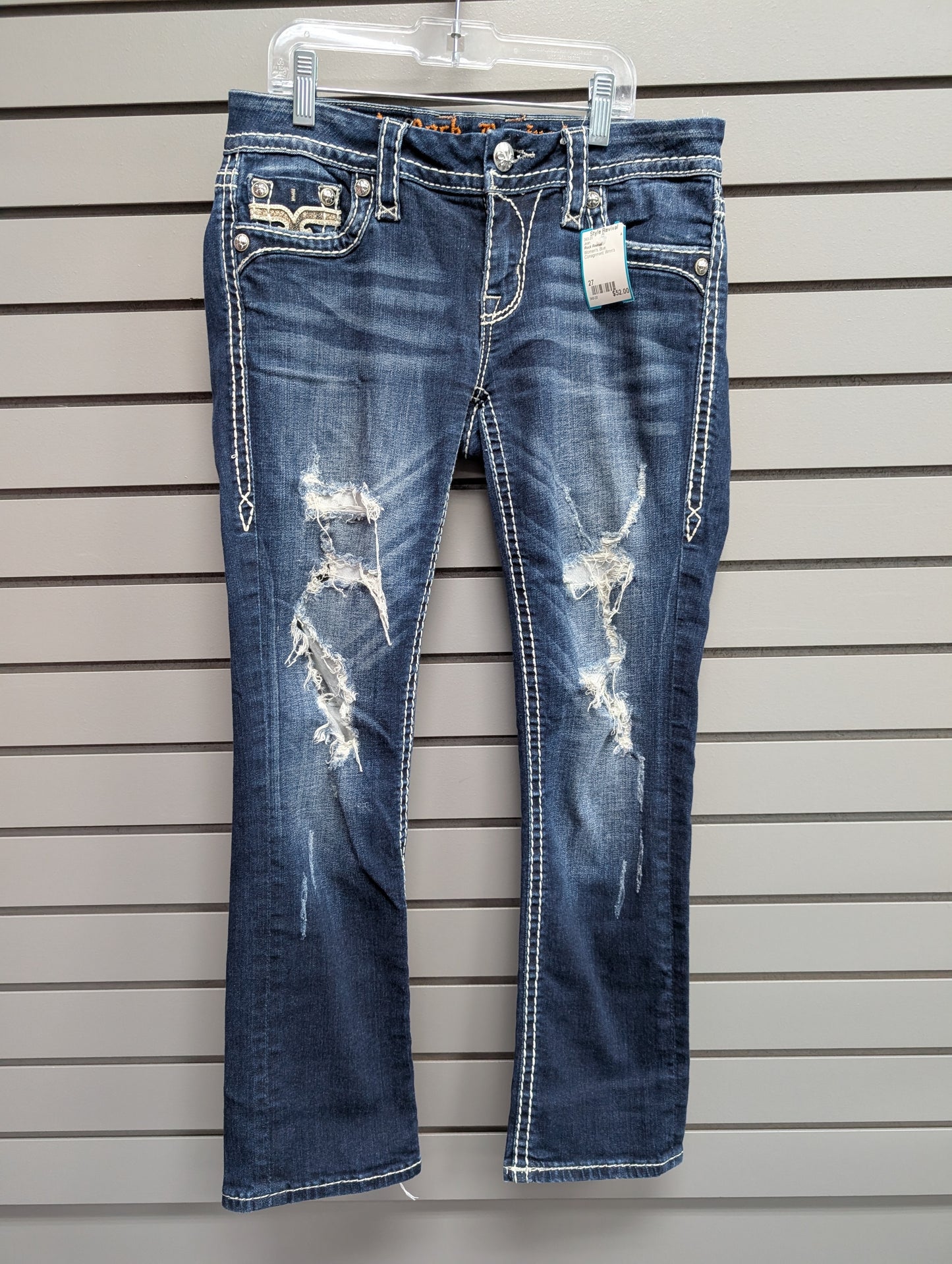 Women's Waist Size 27 Rock Revival Blue Jean