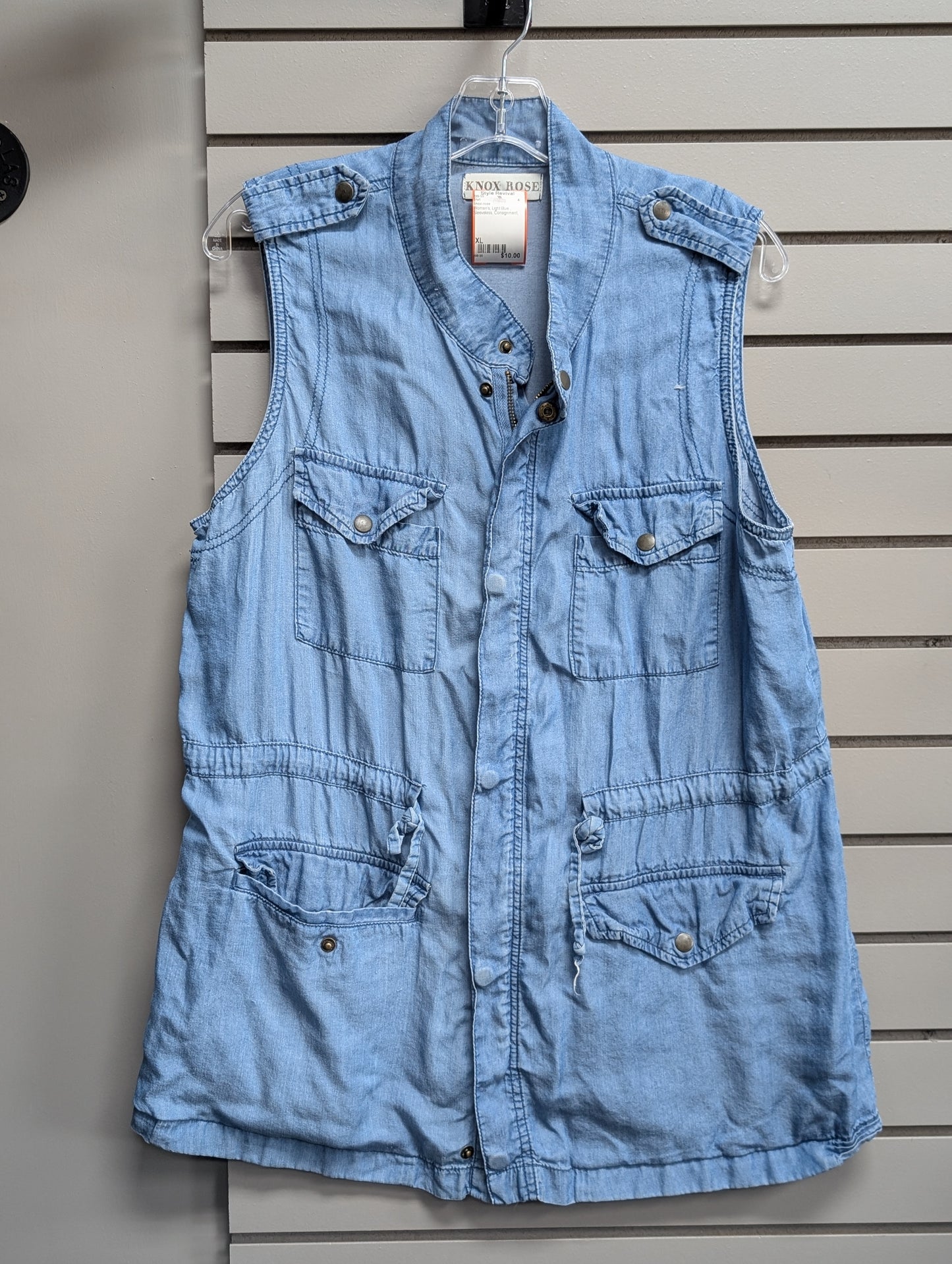 Women's Women Size XL Light Blue knox rose Sleeveless Shirt