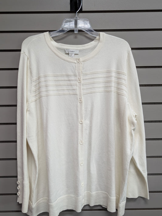 Women's Women Size 2X cj banks Cream Long Sleeve Cardigan