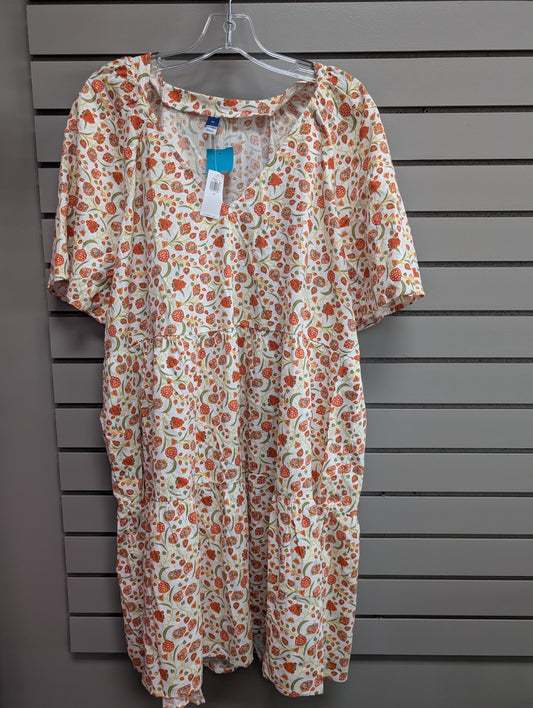 Women's Size XL Multi-Color Old Navy Short Sleeve Floral Above Knee Dress
