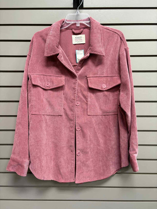 Women's Women Size XL Ashley 26 Pink Ribbed Shacket