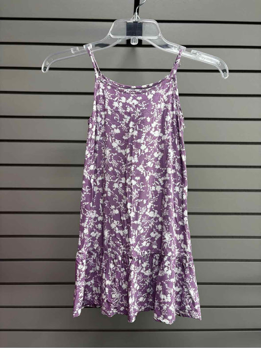 Girl's Child Size 8 Old Navy Purple Floral Tank Above Knee Dress