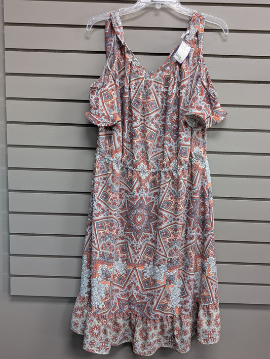 Women's Size XL Multi-Color Lauren Conrad Short Sleeve Floral Midi Dress