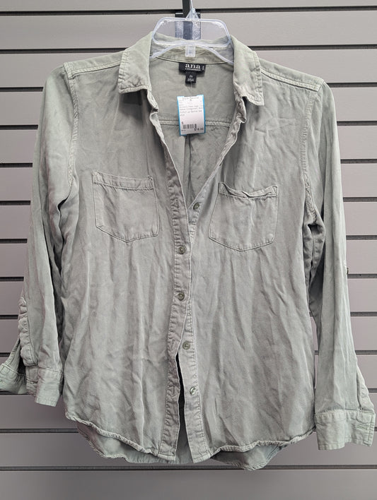 Women's Women Size S Petite Sage a.n.a Long Sleeve Shirt
