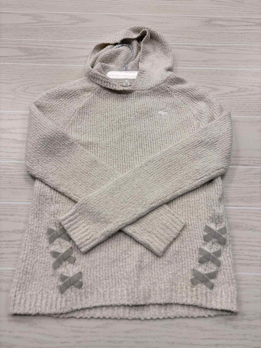 Girl's Child Size 10/12 Abercrombie & Fitch Cream Hooded Long Sleeve Shirt