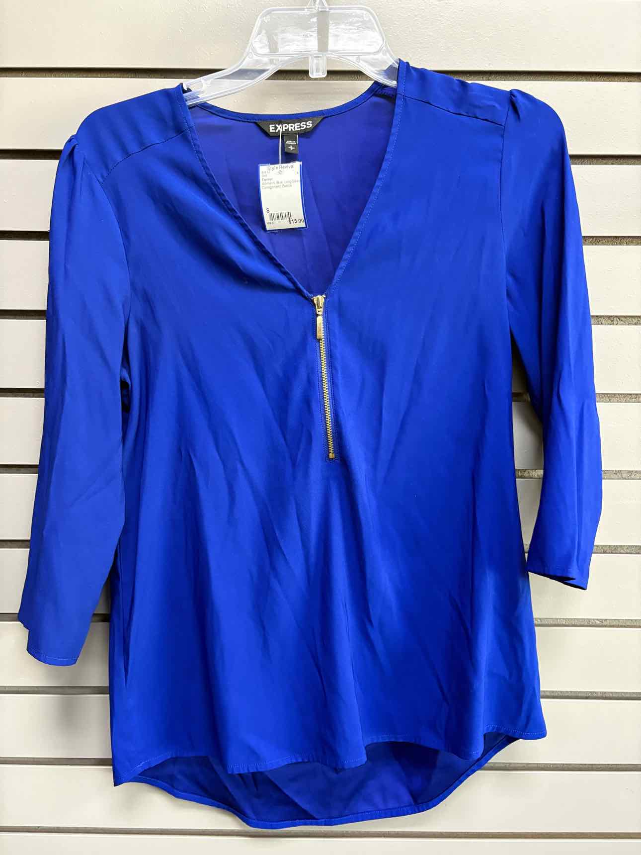 Women's Women Size S Blue Express Long Sleeve Shirt