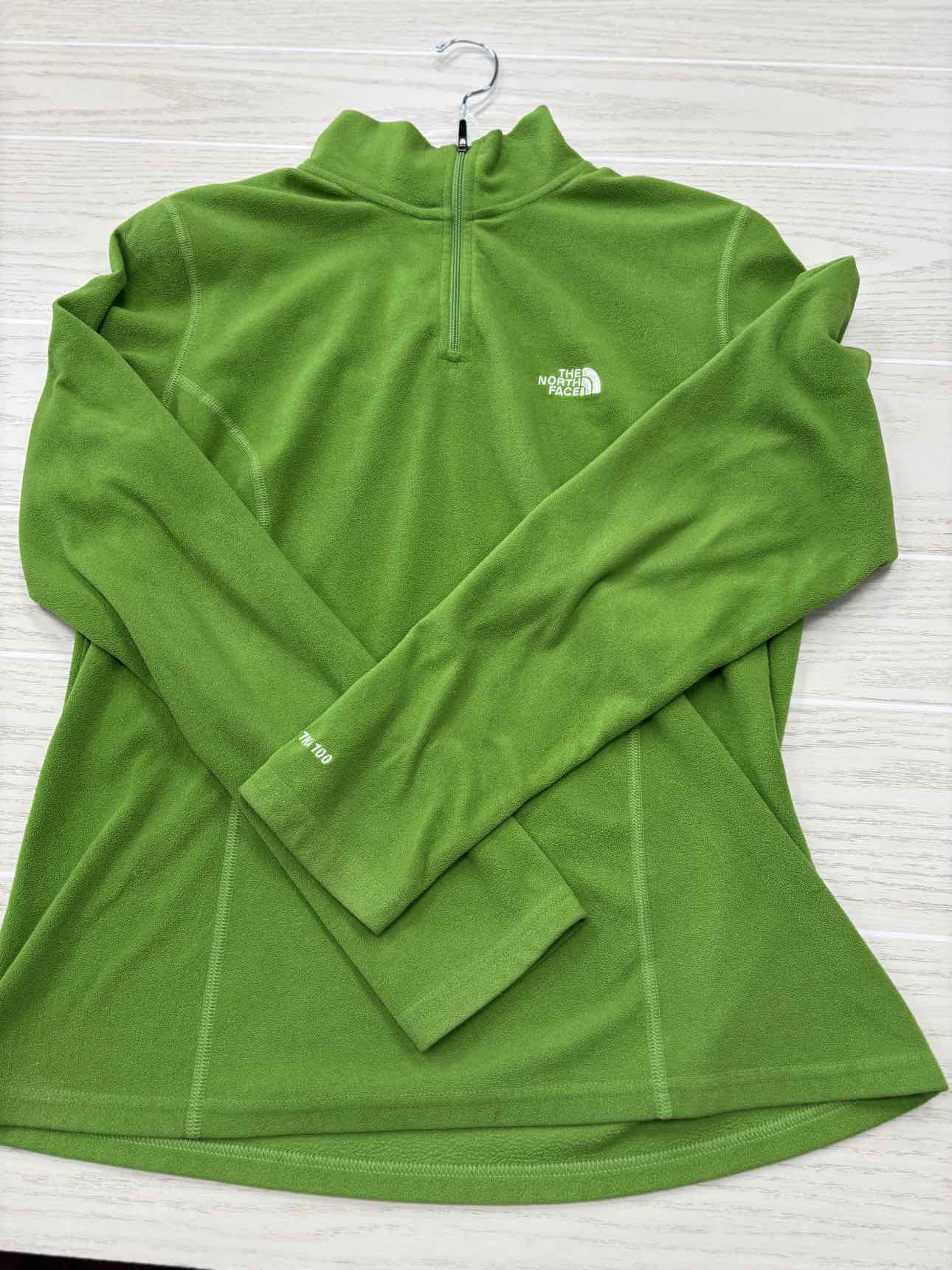 Size L Green the north face 3/4 Zip Long Sleeve Sweatshirt