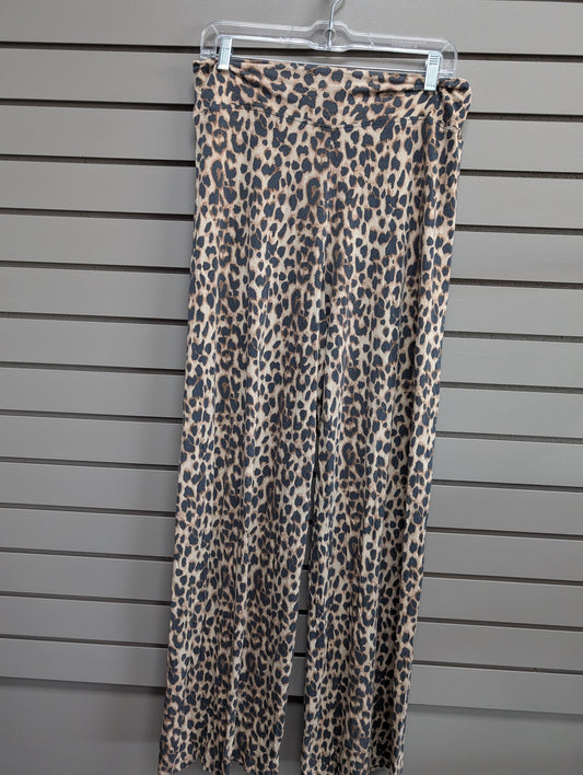 Women's Waist Size L Victoria Secret Brown Cheetah Wide Leg Pant