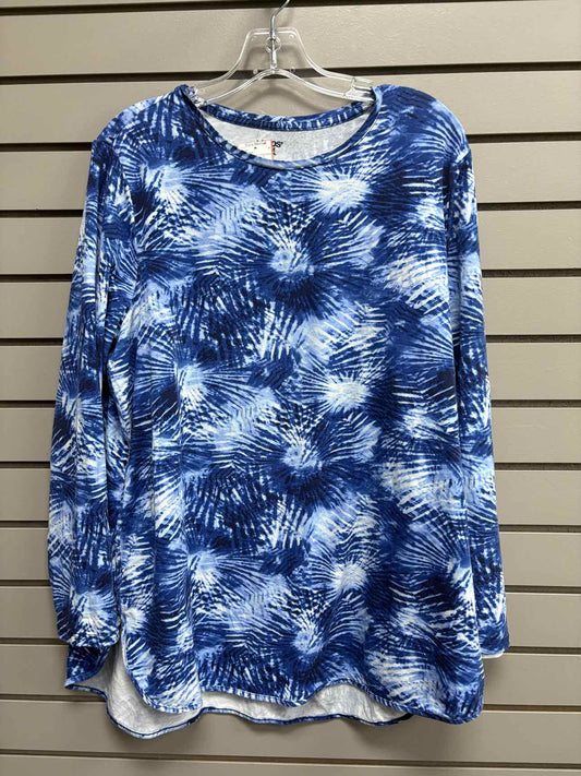 Women's Women Size 1X Blue Lands' End Long Sleeve Sweater