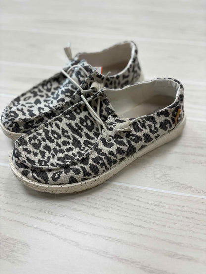 Women's W Shoe Size 7 Black & White Hey Dude Slip On