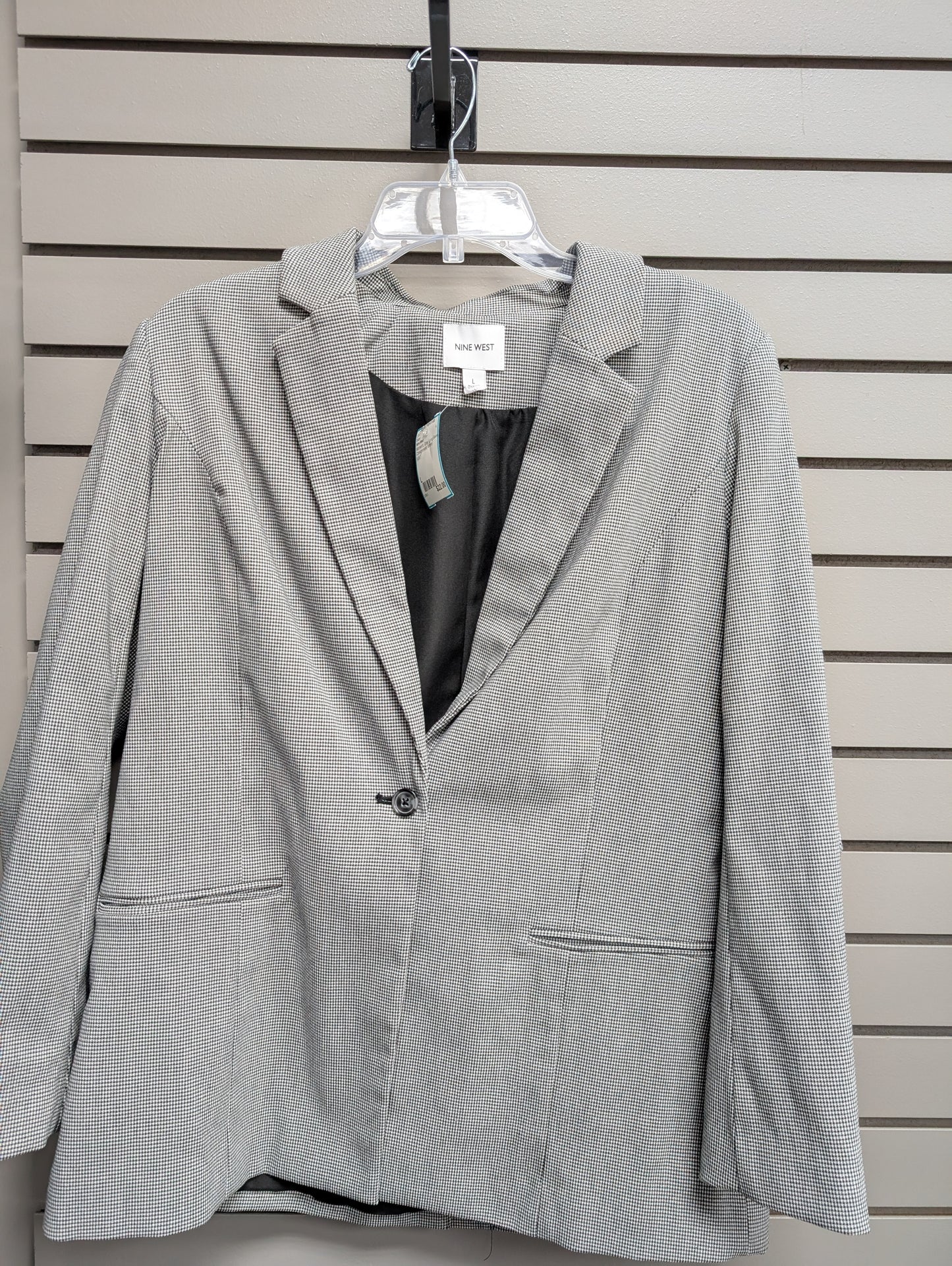 Women's Women Size L Nine West Gray Long Sleeve Blazer