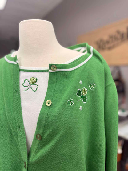 Women's Women Size 2X Green cj banks Scoop Long Sleeve Sweater