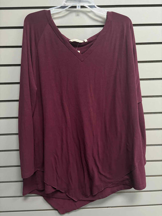 Women's Women Size 1X Burgundy Soft Surroundings Long Sleeve Shirt