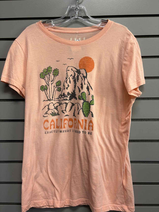 Women's Women Size XL Peach Free State Scoop Short Sleeve Shirt