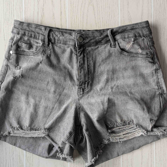 Women Size 1X Judy Blue Gray Short