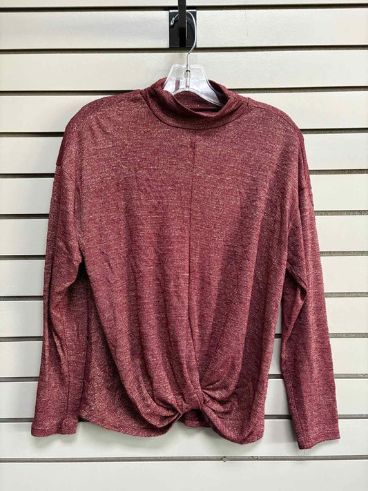 Women's Women Size M Burgundy Jennifer Lopez Long Sleeve Shirt