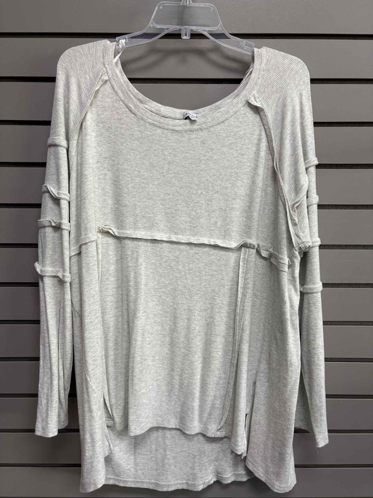 Women's Women Size 1X Gray White Birch Long Sleeve Shirt