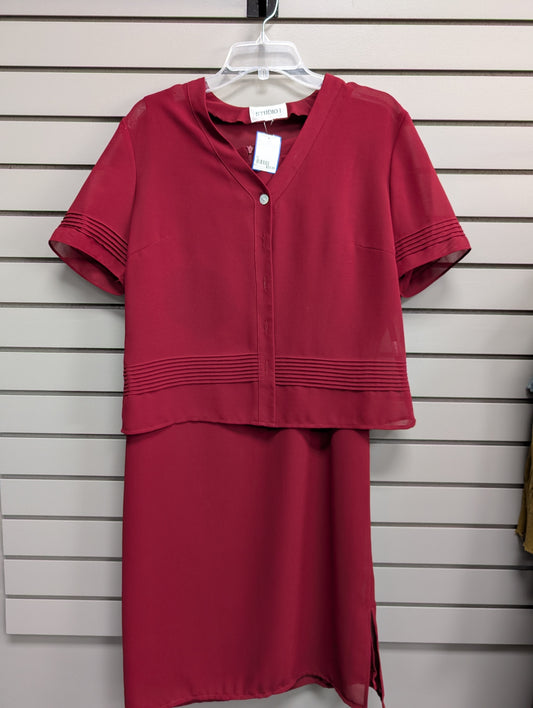 Women's Size 12 Red Studio I Short Sleeve Above Knee Dress