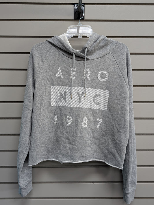 Women Size L Gray Aeropostale Hooded Long Sleeve Sweatshirt