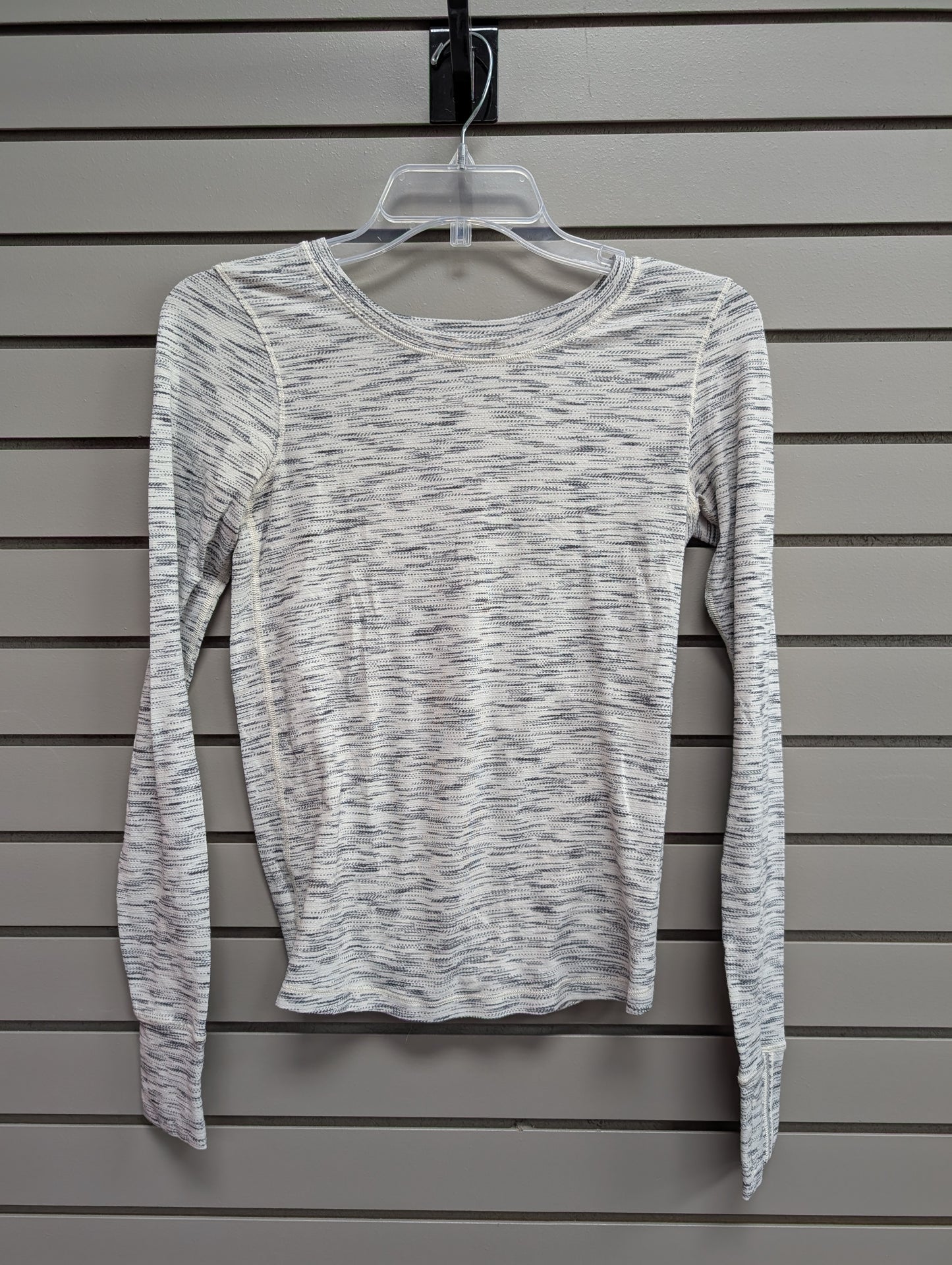 Women's Women Size S Lululemon Light Gray Stripe Long Sleeve Top