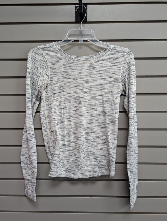 Women's Women Size S Lululemon Light Gray Stripe Long Sleeve Top