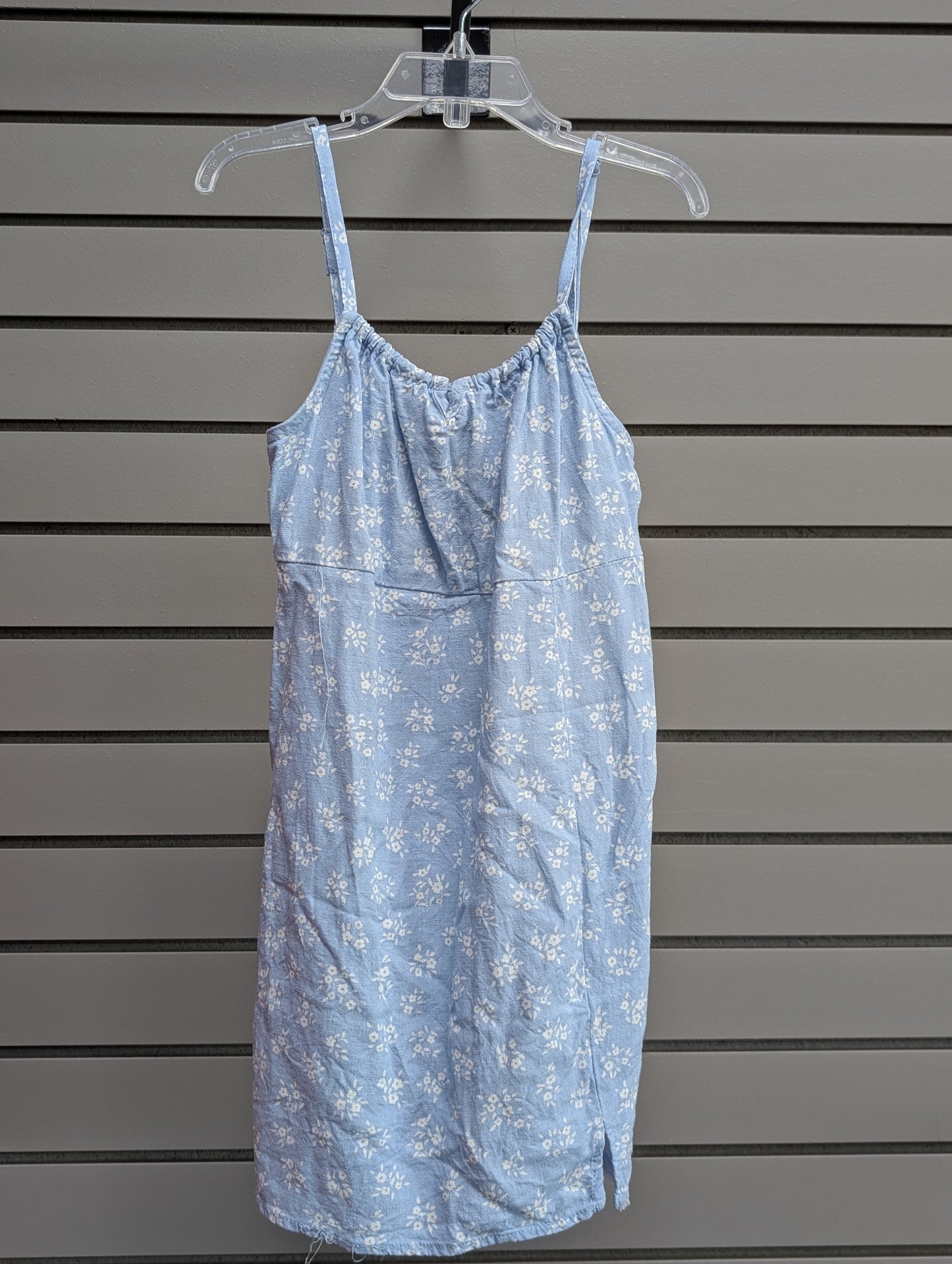 Girl's Child Size 6 art class Light Blue Floral Tank Above Knee Dress