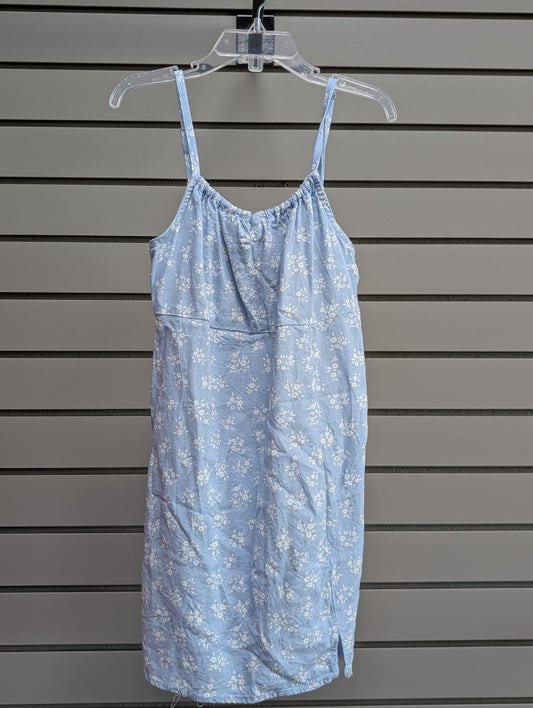 Girl's Child Size 6 art class Light Blue Floral Tank Above Knee Dress