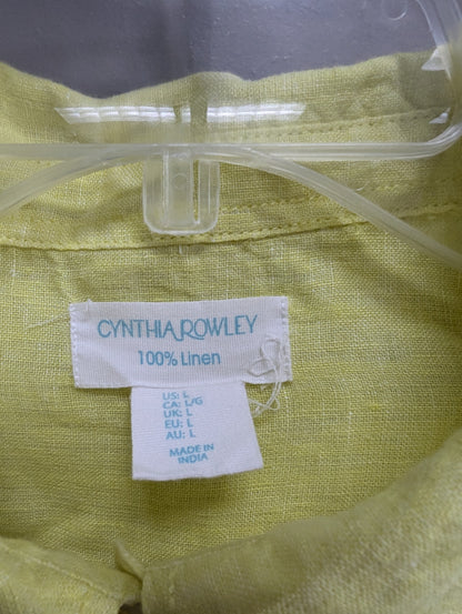 Women Size L Cynthia Rowley Yellow Button Down